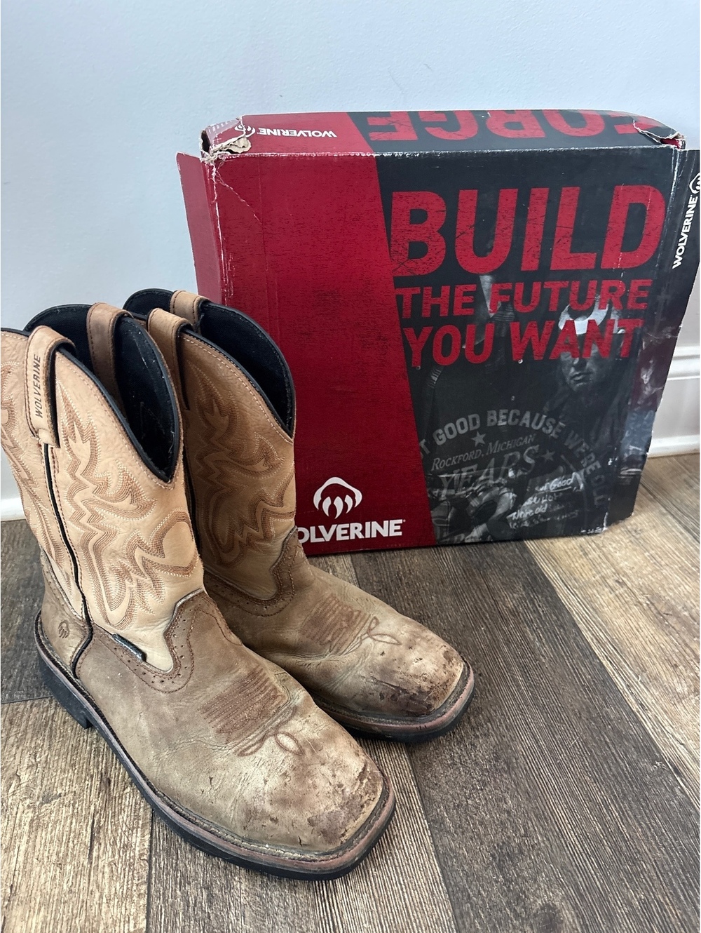 Wolverine Rancher ST WP Square Toe Work Boots Size 10.5